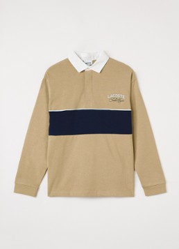 Lacoste Jongens Polo met logoborduring in de kleur Beige, maat: 14J=164