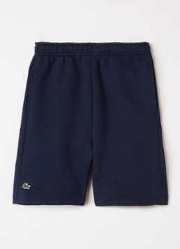 Lacoste Jongens Straight fit korte joggingbroek met logo in de kleur Donkerblauw, maat: 10J=140