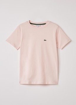 Lacoste Jongens T-shirt met logoborduring in de kleur Lichtroze, maat: 16J=176