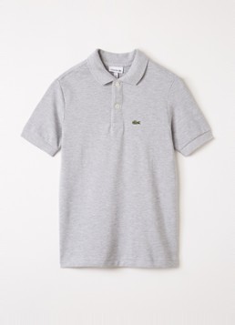 Lacoste Jongens Polo van piqué katoen met logo in de kleur Grijs, maat: 8J=128