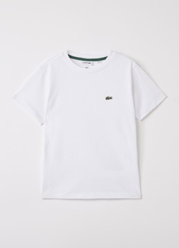 Lacoste Jongens T-shirt met logo in de kleur Wit, maat: 8J=128