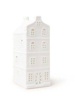 &Klevering Canal house waxinelichthouder 13,5 cm Wit - Deal