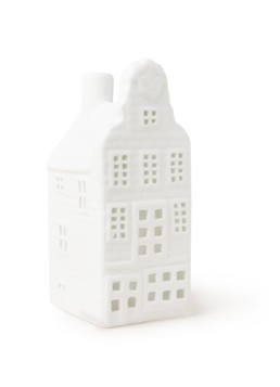&Klevering Canal house waxinelichthouder 12,5 cm Wit - Deal