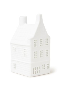 &Klevering Canal house waxinelichthouder 13,5 cm Wit - Deal