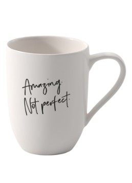 Villeroy & Boch Statement "I'm amazing. Not perfect." kopje 34 cl Gebroken wit - Deal
