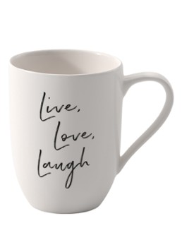 Villeroy & Boch Statement Live, Love, Laugh kopje 34 cl Gebroken wit - Deal