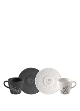 Villeroy & Boch Manufacture Rock - Mickey Mouse espressokopje met schotel 4-delig Zwart - Deal