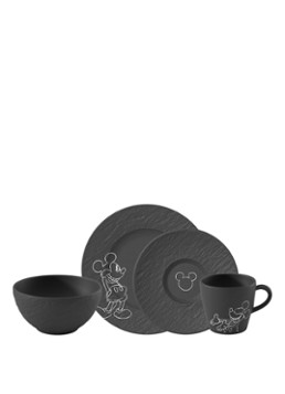 Villeroy & Boch Manufacture Rock - Mickey Mouse serviesset 4-delig Zwart - Deal