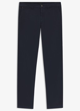 BOSS Heren Regular-fit broek van elastisch katoenen satijn in de kleur Middenblauw