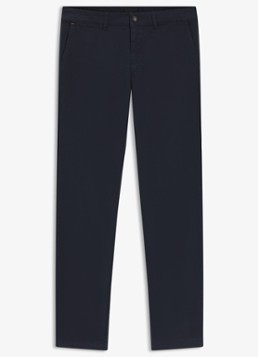 BOSS Heren Regular-fit broek van elastisch katoenen satijn in de kleur Middenblauw