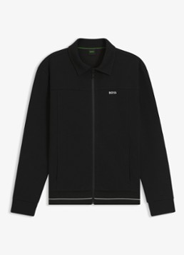 BOSS Heren SW_Member sweatvest met steekzakken in de kleur Black-001 / Zwart