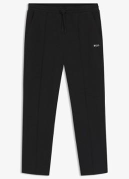 BOSS Heren JT_Member Hurley tapered fit joggingbroek met logoborduring in de kleur Black-001 / Zwart