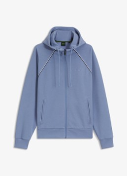BOSS Heren SW_Join Saggy sweatvest met logoborduring in de kleur Light/Pastel Blue-459 / Blauw