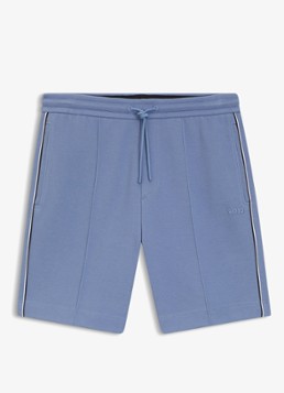 BOSS Heren Korte broek in katoenblend in de kleur Light/Pastel Blue-459 / Blauw