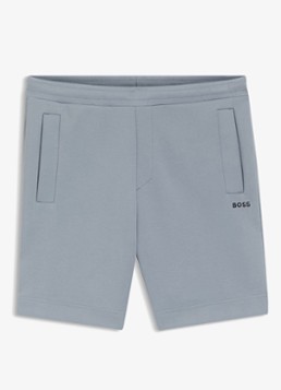 BOSS Heren Straight fit korte joggingbroek in katoenblend in de kleur Dark Grey-026