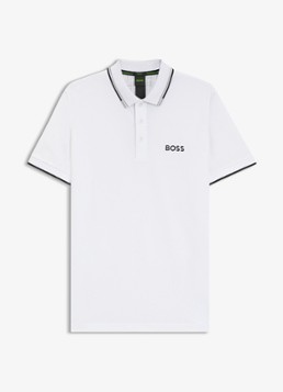 BOSS Heren Paddy regular fit polo van piqué katoen in de kleur Wit