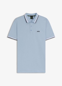 BOSS Heren Paddy-polo van katoenpiqué in de kleur White-100 / Wit
