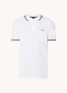 BOSS Heren Paul slim fit polo van piqué katoen met logo in de kleur Wit