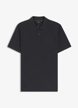 BOSS Heren Regular fit polo met structuur in de kleur Donkerblauw