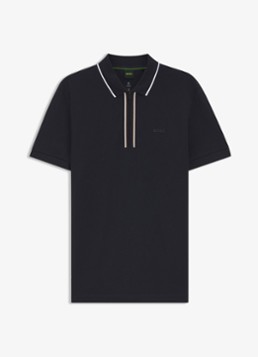 BOSS Heren Slim fit polo met logo in de kleur Blauw