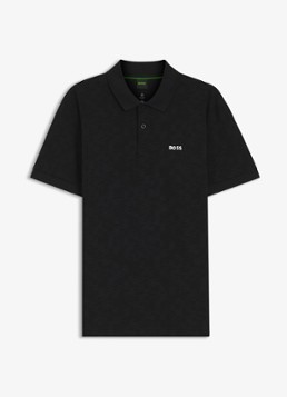 BOSS Heren Regular fit polo met logoprint in de kleur Zwart
