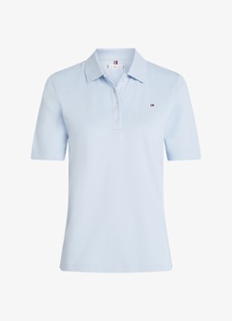 Tommy Hilfiger Dames 1985 regular fit polo van katoen met logo in de kleur Lichtblauw