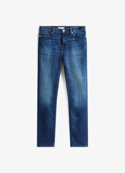 Tommy Hilfiger Dames Mid waist slim fit jeans met steekzakken in de kleur Indigo