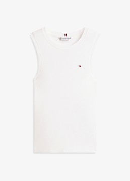 Tommy Hilfiger Dames Tanktop met streepprint in de kleur Wit