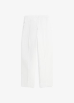 Tommy Hilfiger Dames Barrel high waist pantalon in linnenblend in de kleur Wit