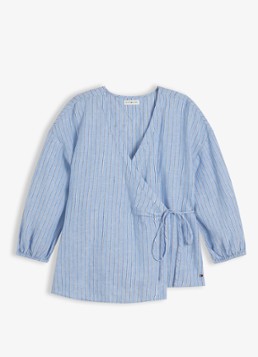 Tommy Hilfiger Dames Tuniek met strikceintuur in de kleur Lichtblauw