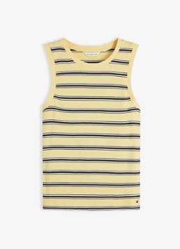 Tommy Hilfiger Dames Top met streepprint in de kleur Lichtgeel