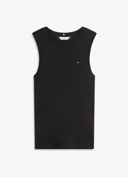 Tommy Hilfiger Dames Tanktop met streepprint in de kleur Zwart