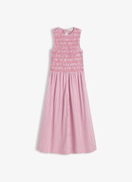 Tommy Hilfiger Dames Midi jurk met streepprint in de kleur Pink Multi Stripe-0D7 / Roze