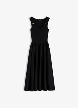 Tommy Hilfiger Dames Midi jurk met plooien in de kleur Zwart