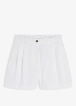 Tommy Hilfiger Dames High waist wide fit chino met logoborduring in de kleur Gebroken wit
