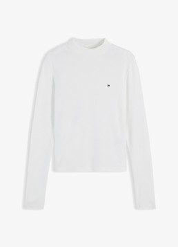 Tommy Hilfiger Dames Longsleeve met col in de kleur Gebroken wit