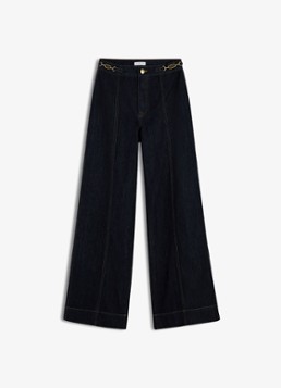 Tommy Hilfiger Dames Indie '70s high waist wide leg jeans met donkere wassing in de kleur Donkerblauw
