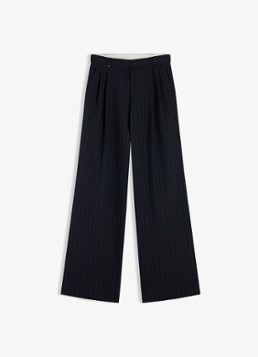 Tommy Hilfiger Dames High waist wide fit pantalon met krijtstreep in de kleur Donkerblauw