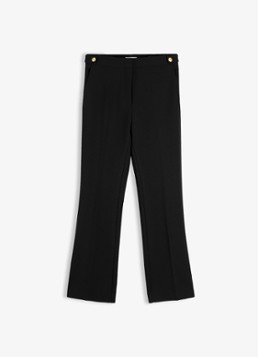 Tommy Hilfiger Dames High waist bootcut pantalon met sierknopen in de kleur Zwart