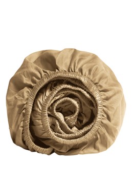 Yumeko Hoeslaken van katoensatijn 300TC, hoekhoogte 30 cm Beige - Deal