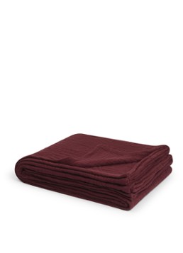 Yumeko Mousseline bedsprei van gewassen linnen 200 x 230 cm Bordeauxrood
