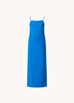 Calvin Klein Dames Maxi jurk met split in de kleur Kobaltblauw