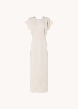 Calvin Klein Dames Maxi jurk van satijn met split in de kleur Creme