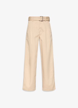 Calvin Klein Dames High waist loose fit pantalon met ceintuur in de kleur Creme
