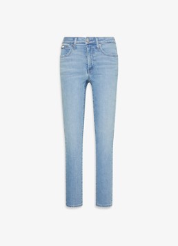 Calvin Klein Dames Mid waist skinny jeans met lichte wassing in de kleur Indigo