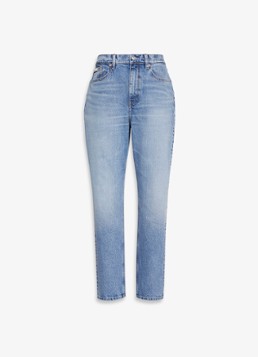 Calvin Klein Dames High waist cropped mom jeans met medium wassing in de kleur Indigo