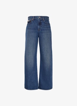Calvin Klein Dames Mid waist loose fit jeans met steekzakken in de kleur Indigo