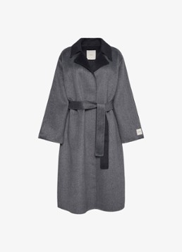 Calvin Klein Dames Lange trenchcoat van wolmix in de kleur Grijs