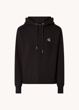 Calvin Klein Dames Hoodie met logoborduring in de kleur Zwart