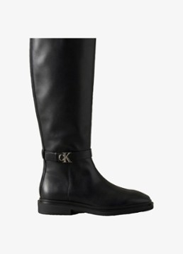 Calvin Klein Dames Laars van leer in de kleur Zwart